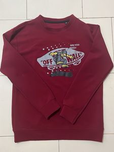 Vans Maroon Full Sleeve Sweatshirt Unisex
