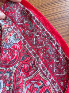 Red Patterned Crop Top