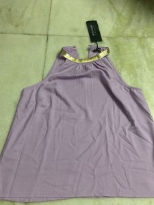 Lavender Top with Gold Detail - Size M