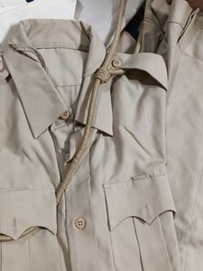 Khaki Police Set  Safari Style Shirt And Pant