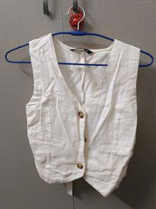 White Buttoned Vest