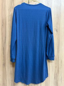 Blue Ribbed Nightwear Dress