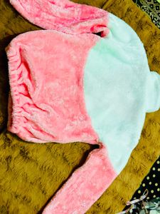 Pastel Color Block Fuzzy Jacket Never Used