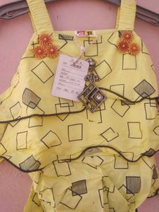 Yellow Top Blue Skirt