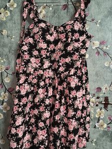 Lack Floral Corset Mini Cute Dress