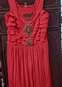 Coral Embellished Dress