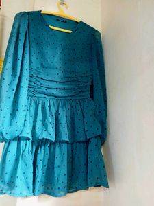 Teal Polka Dot Dress