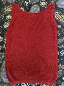 Maroon Glitter Top