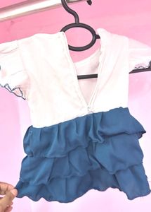Cute White &amp; Blue Dress