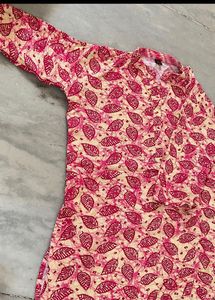 Cotton Tunic Floral Pink
