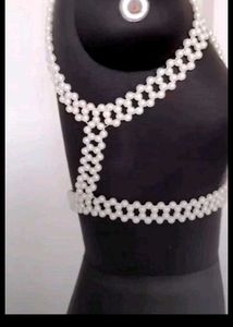 Handmade Pearl Body Chain / Harness Top है