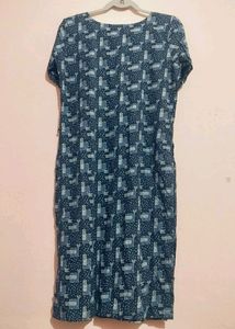 Blue Round Neck Kurti