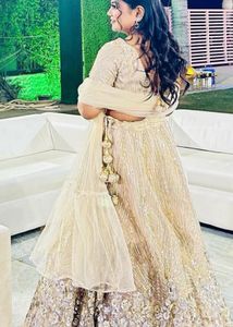 Golden lehanga, party wear lehanga