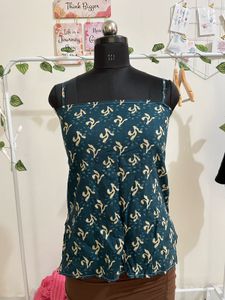 Printed Green Tank Top