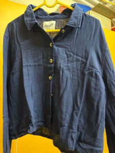 Blue Button-Down Top