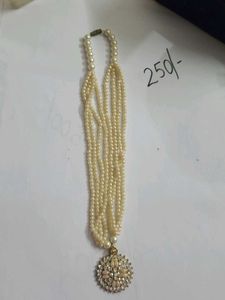 Pearl with Golden Diamond Pendent
