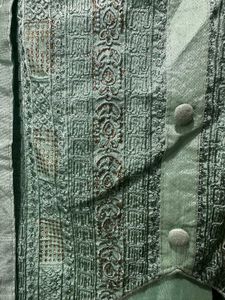 Green Stone-work Dress Material