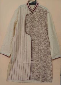 Off-white Colour Pure Cotton Punjabi Like New