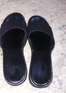 Black Slip-On Sandals for Women – Size 40