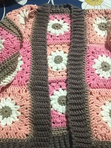 Floral Granny Square Crochet Cardigan