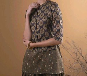 Olive Printed Rayon Straight KurtaWith Salwar&amp;Srug