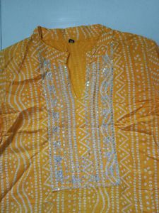 Yellow Bandhni Kurti