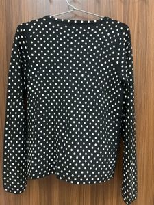 Black &amp; White Polka Dot Vintage Classic Cardigan