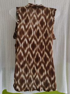 Brown Animal Print Sleeveless Top