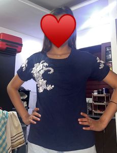 Flower Embroidery T Shirt