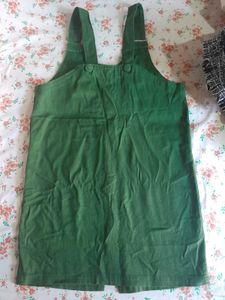 Green Zip Front Pinafore Dress