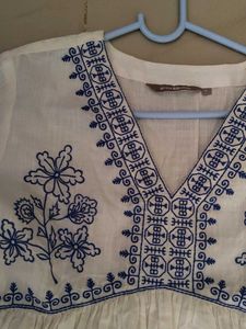 Embroidered V-Neck Top