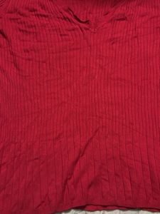 Red Long Sleeve Knit Top