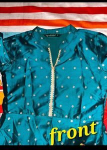 Teal Embroidered Kurta