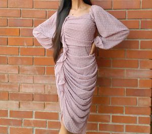 Lavender ruffle  Bodycon Dress