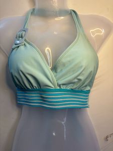 Mint Green Striped Swim Top