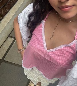 Pink Gingham Halter Top