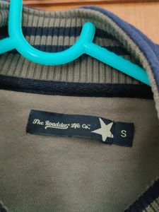 Woolen Sweatshirt (Olive Green, Zip Closure)