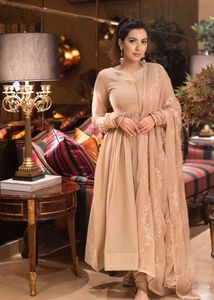 Elegant Brown  Tan Anarkali Suit