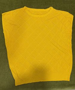 Yellow Knit Sleeveless Top