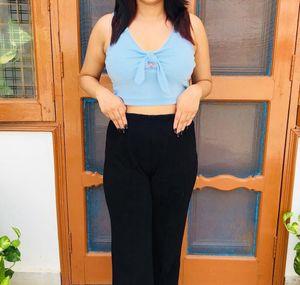 Y2K Sky Blue Top