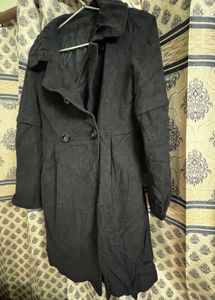 Elegant Black Double-Breasted Coat
