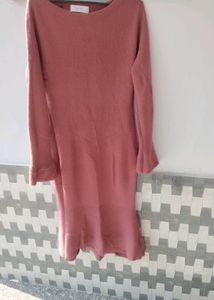 boat neck bodycon woolen dress