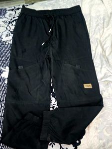 Black Cargo Style Joggers