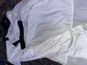 White New Tie Knot One Side Shirt