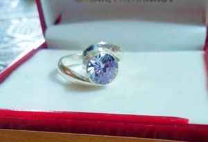 Silver Ring White Stone