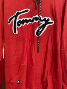Tommy Hilfiger  Red Printed Hooded Sweatshirt
