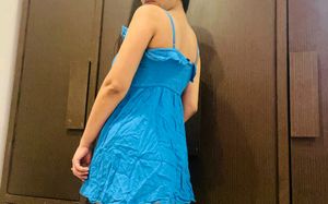 H&amp;M Blue Frill Dress