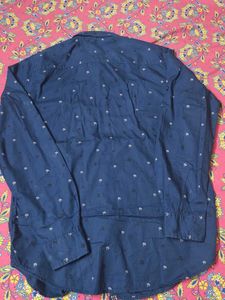 Blue Patterned Long Sleeve Shirt