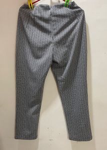 Zara Dupe Black &amp; White Checked Formal Trouser