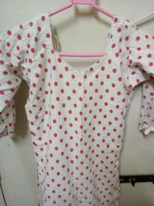 Polka Dot Red ♥️ 🤍 White Kurta